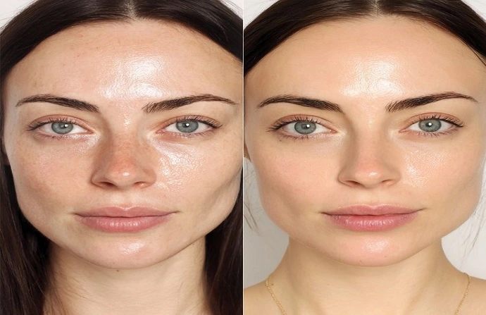 Erbium Peeling in Dubai before after