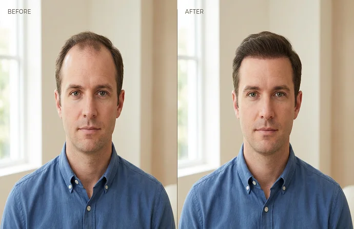 FUSS hair transplant before and after