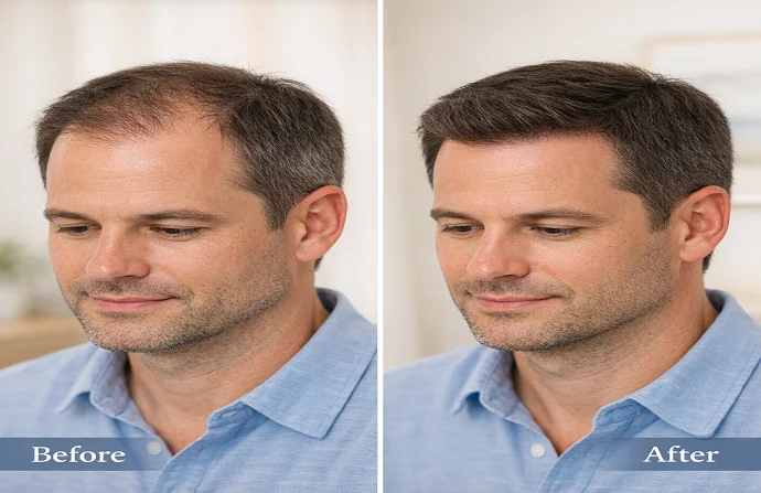 FUSS hair transplant before and after