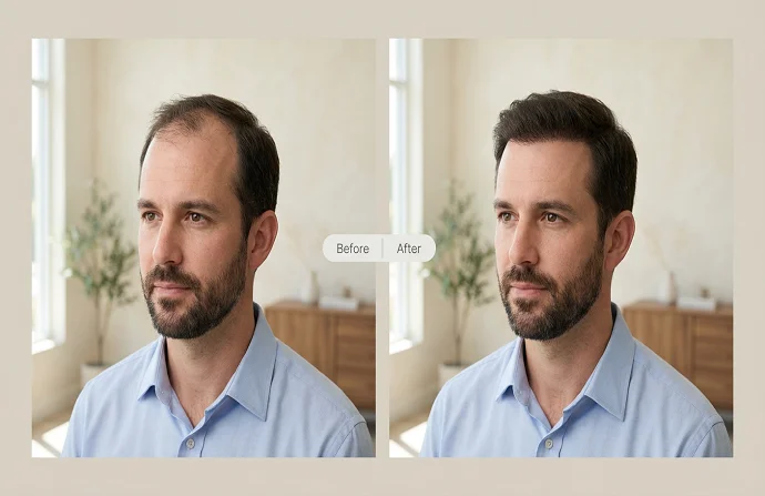FUSS hair transplant before and after