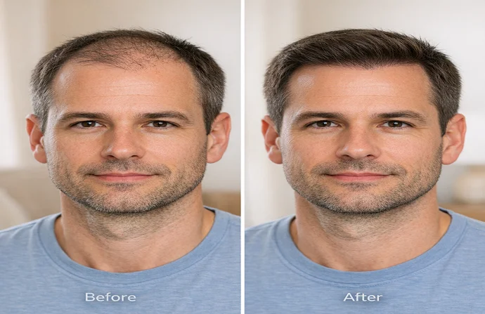 FUSS hair transplant before and after