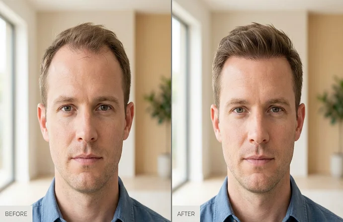 Frontline hair fixing before and after