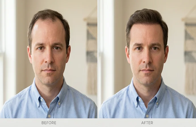 Frontline hair fixing before and after