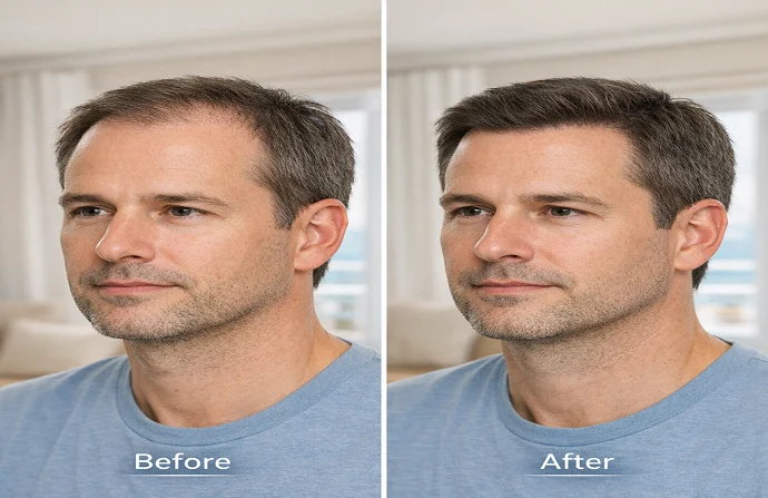 Frontline hair fixing before and after