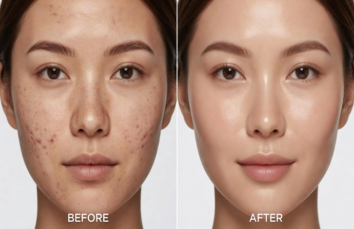 Mandelic Peel in Dubai before after