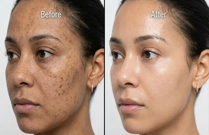 Mandelic Peel in Dubai before after