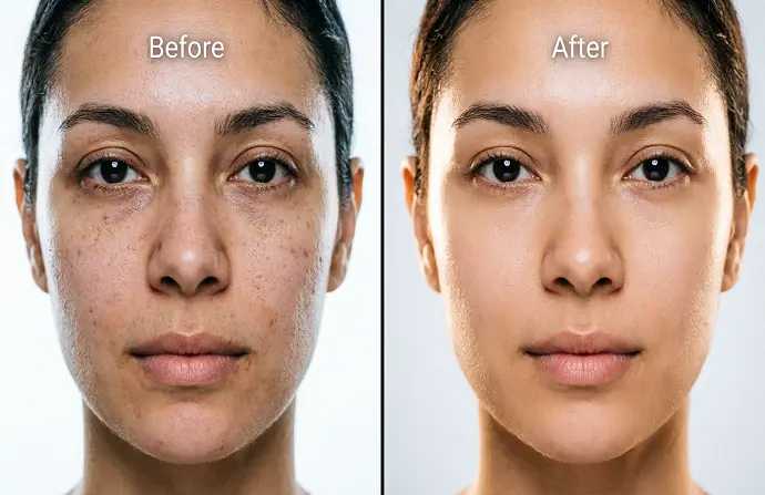 Mandelic Peel in Dubai before after