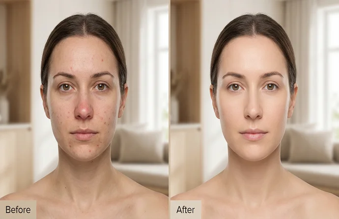 Organic Pumpkin Peel before and after