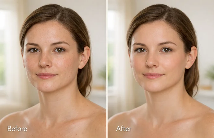 Organic Pumpkin Peel before and after