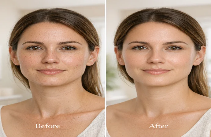 Organic Pumpkin Peel before and after