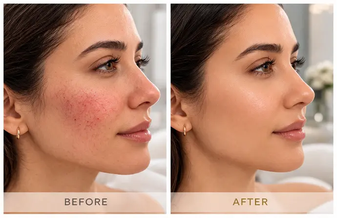 Facial Capillary Treatment in Dubai before after