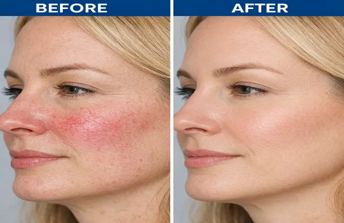 Facial Capillary Treatment in Dubai before after